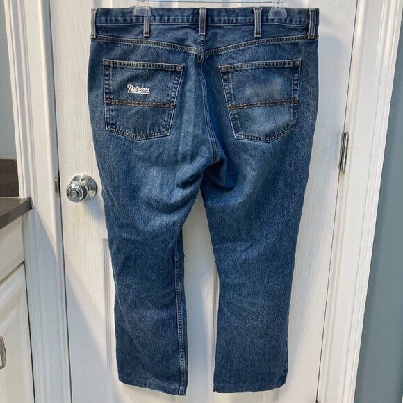 New England Patriots Gridiron Classics Denim Jeans Indigo Sports Size 38x30 - Picture 8 of 11